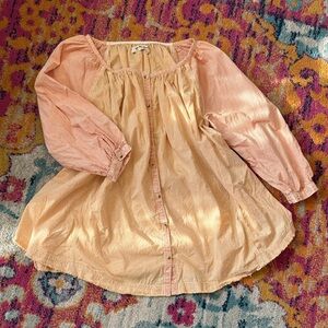 We The Free Peach and Cream Mini Dress